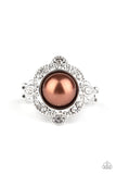Ornamental Opulence - Brown Ring - Paparazzi Accessories Ring Bedazzle Me Pretty Mobile Fashion Boutique