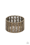 Ornate Orchards - Brass Bracelet - Paparazzi Accessories Bracelet Bedazzle Me Pretty Mobile Fashion Boutique