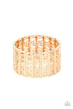Ornate Orchards - Gold Bracelet - Paparazzi Accessories Bracelet Bedazzle Me Pretty Mobile Fashion Boutique