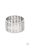 Ornate Orchards - Silver Bracelet - Paparazzi Accessories Bracelet Bedazzle Me Pretty Mobile Fashion Boutique