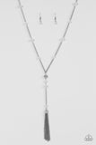 Out All Night - White Necklace - Paparazzi Accessories Necklace Bedazzle Me Pretty Mobile Fashion Boutique