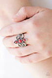 Outback Oasis - Red Ring - Paparazzi Accessories Ring Bedazzle Me Pretty Mobile Fashion Boutique
