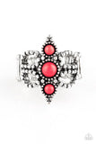 Outback Oasis - Red Ring - Paparazzi Accessories Ring Bedazzle Me Pretty Mobile Fashion Boutique