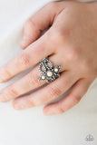 Outback Oasis - White Ring - Paparazzi Accessories Ring Bedazzle Me Pretty Mobile Fashion Boutique
