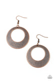 Outer Plains - Copper Earrings - Paparazzi Accessories Earrings Bedazzle Me Pretty Mobile Fashion Boutique