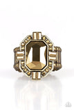 Outta My Way! - Brass Ring - Paparazzi Accessories Ring Bedazzle Me Pretty Mobile Fashion Boutique