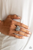 Outta My Way! - Silver Ring - Paparazzi Accessories Ring Bedazzle Me Pretty Mobile Fashion Boutique