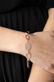 OVAL and Out - Rose Gold Bracelet - Paparazzi Accessories Bracelet Bedazzle Me Pretty Mobile Fashion Boutique