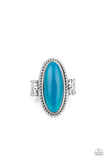 Oval Oasis - Blue Ring - Paparazzi Accessories Ring Bedazzle Me Pretty Mobile Fashion Boutique