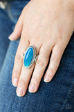 Oval Oasis - Blue Ring - Paparazzi Accessories Ring Bedazzle Me Pretty Mobile Fashion Boutique
