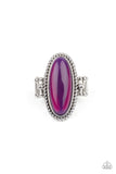 Oval Oasis - Purple Ring - Paparazzi Accessories Ring Bedazzle Me Pretty Mobile Fashion Boutique