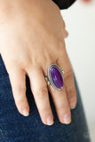 Oval Oasis - Purple Ring - Paparazzi Accessories Ring Bedazzle Me Pretty Mobile Fashion Boutique
