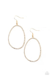 OVAL-ruled! - Gold Earrings - Paparazzi Accessories Earrings Bedazzle Me Pretty Mobile Fashion Boutique