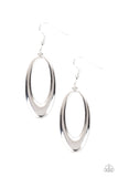 OVAL The Hill - Silver Earrings - Paparazzi Accessories Earrings Bedazzle Me Pretty Mobile Fashion Boutique