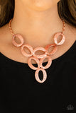 OVAL The Limit - Copper Necklace - Paparazzi Accessories Necklace Bedazzle Me Pretty Mobile Fashion Boutique