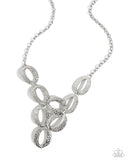 OVAL The Limit - Silver Necklace - Paparazzi Accessories Necklace Bedazzle Me Pretty Mobile Fashion Boutique
