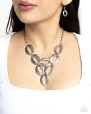 OVAL The Limit - Silver Necklace - Paparazzi Accessories Necklace Bedazzle Me Pretty Mobile Fashion Boutique