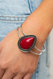 Over The Top Pop - Red Bracelet - Paparazzi Accessories Bracelet Bedazzle Me Pretty Mobile Fashion Boutique
