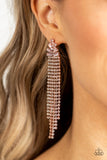 Overnight Sensation - Copper Post Earrings - Paparazzi Accessories Post Earrings Bedazzle Me Pretty Mobile Fashion Boutique