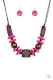 Pacific Paradise - Pink Necklace - Paparazzi Accessories Necklace Bedazzle Me Pretty Mobile Fashion Boutique