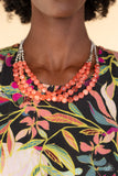 Pacific Picnic - Orange Necklace - Paparazzi Accessories Necklace Bedazzle Me Pretty Mobile Fashion Boutique