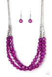 Pacific Picnic - Purple Necklace - Paparazzi Accessories Necklace Bedazzle Me Pretty Mobile Fashion Boutique