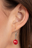 Pacific Picnic - Red Necklace - Paparazzi Accessories Necklace Bedazzle Me Pretty Mobile Fashion Boutique
