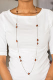 Pacific Piers - Brown Necklace - Paparazzi Accessories Necklace Bedazzle Me Pretty Mobile Fashion Boutique