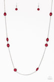 Pacific Piers - Red Necklace - Paparazzi Accessories Necklace Bedazzle Me Pretty Mobile Fashion Boutique