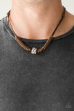 Pacific Pioneer - Brown Necklace - Paparazzi Accessories Necklace Bedazzle Me Pretty Mobile Fashion Boutique