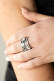 Pack It On - White Ring - Paparazzi Accessories Ring Bedazzle Me Pretty Mobile Fashion Boutique