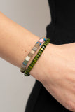 Pack your Poncho - Green Bracelet - Paparazzi Accessories Bracelet Bedazzle Me Pretty Mobile Fashion Boutique