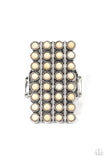 Pack Your SADDLEBAGS - White Ring - Paparazzi Accessories Ring Bedazzle Me Pretty Mobile Fashion Boutique