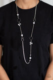 Pageant Princess - Silver Necklace - Paparazzi Accessories Necklace Bedazzle Me Pretty Mobile Fashion Boutique
