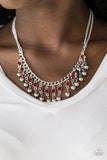 Pageant Queen - Red Necklace - Paparazzi Accessories Necklace Bedazzle Me Pretty Mobile Fashion Boutique