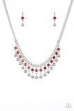 Pageant Queen - Red Necklace - Paparazzi Accessories Necklace Bedazzle Me Pretty Mobile Fashion Boutique
