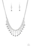 Pageant Queen - White Necklace - Paparazzi Accessories Necklace Bedazzle Me Pretty Mobile Fashion Boutique