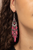 Paid Vacation - Pink Earrings - Paparazzi Accessories Earrings Bedazzle Me Pretty Mobile Fashion Boutique