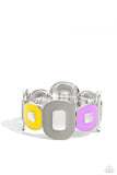 Painted Pairing - Silver Bracelet - Paparazzi Accessories Bracelet Bedazzle Me Pretty Mobile Fashion Boutique