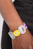 Painted Pairing - Silver Bracelet - Paparazzi Accessories Bracelet Bedazzle Me Pretty Mobile Fashion Boutique