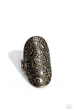 PAISLEY for You - Brass Ring - Paparazzi Accessories Ring Bedazzle Me Pretty Mobile Fashion Boutique
