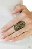 Paisley Paradise - Brass Ring - Paparazzi Accessories Ring Bedazzle Me Pretty Mobile Fashion Boutique