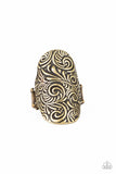 Paisley Paradise - Brass Ring - Paparazzi Accessories Ring Bedazzle Me Pretty Mobile Fashion Boutique