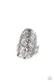 Paisley Paradise - Silver Ring - Paparazzi Accessories Ring Bedazzle Me Pretty Mobile Fashion Boutique