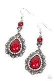 Palace Bribe - Red Earrings - Paparazzi Accessories Earrings Bedazzle Me Pretty Mobile Fashion Boutique