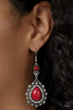 Palace Bribe - Red Earrings - Paparazzi Accessories Earrings Bedazzle Me Pretty Mobile Fashion Boutique