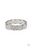 Palace Intrigue - White Bracelet - Paparazzi Accessories Bracelet Bedazzle Me Pretty Mobile Fashion Boutique