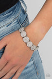 Palace Intrigue - White Bracelet - Paparazzi Accessories Bracelet Bedazzle Me Pretty Mobile Fashion Boutique