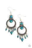 Palace Politics - Blue Earrings - Paparazzi Accessories Earrings Bedazzle Me Pretty Mobile Fashion Boutique