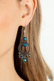 Palace Politics - Blue Earrings - Paparazzi Accessories Earrings Bedazzle Me Pretty Mobile Fashion Boutique